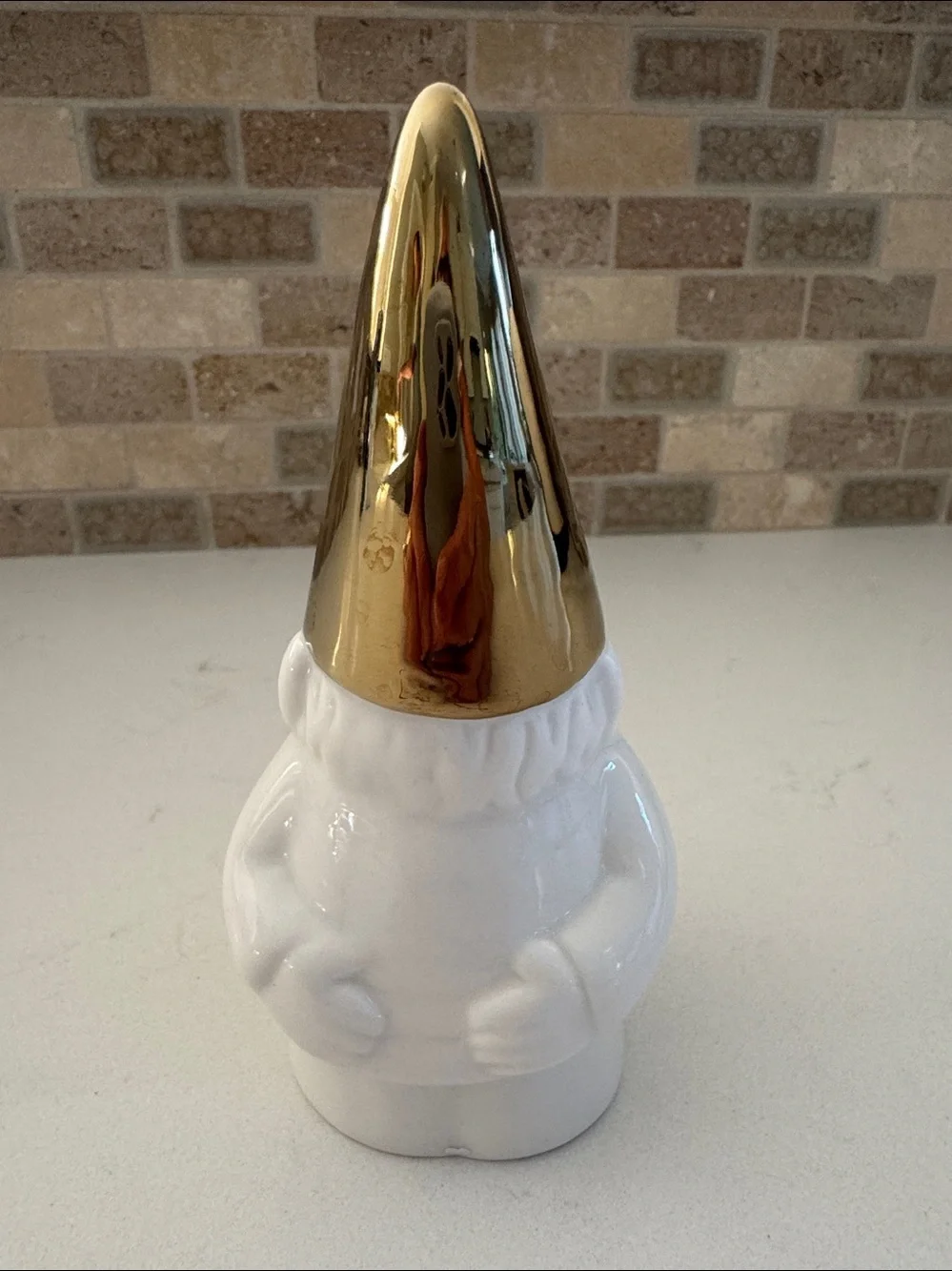IMM Living Starbucks Ceramic Gnome Figurine with Gold Hat Bottle Opener NWOT